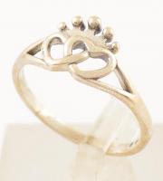 Ezüst(Ag) koronás-szíves Pandora gyűrű, jelzett, méret: 53, nettó: 1,6 g