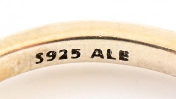 Ezüst(Ag) Pandora gyűrű, apró kövekkel, jelzett, méret: 59, bruttó: 2,7 g