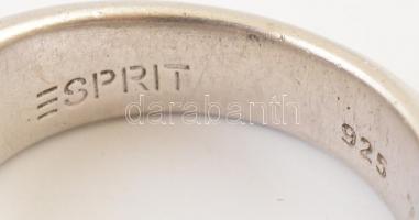 Ezüst(Ag) Esprit gyűrű, apró kövekkel, jelzett, méret: 53, bruttó: 8,8 g