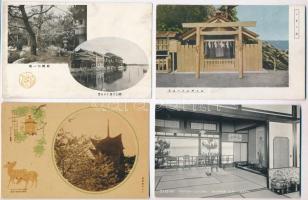 10 db RÉGI japán városképes lap / 10 pre-1945 Japanese town-view postcards