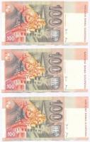 Szlovákia 2001. 100K (3x) sorszámkövető T:I
Slovakia 2001. 100 Korun (3x) sequential serials T:UNC