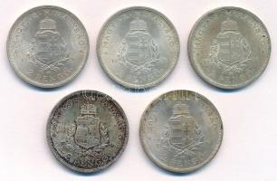 1936. 2P Ag "Liszt Ferenc" (5x) T:1- patina 
Adamo P7.3