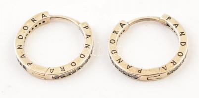 Ezüst(Ag) Pandora karika-fülbevaló pár, jelzett, d: 1,5 cm, bruttó: 2,7 g