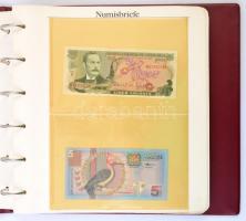 Vegyes 62db-os bankjegy tétel nagyalakú, gyűrűs bankjegy berakóban, közte sorszámkövető, és több haj...