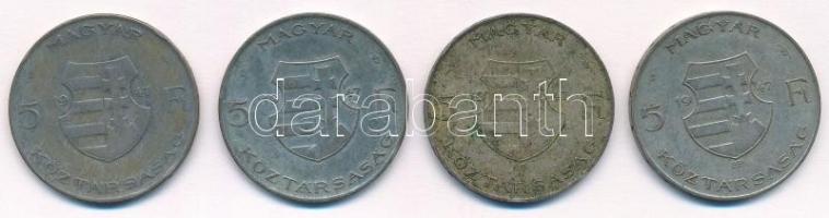 1947. 5Ft Ag "Kossuth" (4x) T:2-,3 patina 
Adamo F8.1