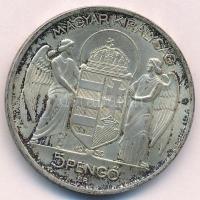 1939. 5P Ag "Horthy balra" T:1- patina  Adamo P8.2