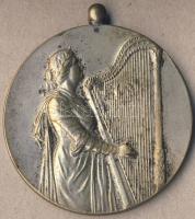 DN régi zenei témájú díjérem ezüstözve T:2