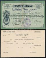 1916 Vadászati jegy vadászjegy + fegyvertartási engedély / Hunter licence