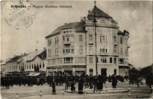 1913 Szabadka, Subotica; Magyar Általános Hitelbank, Miniatur Fénykép Vállalat, Bartos Márton üzlete / credit bank, shops