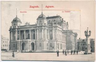 Zagreb, Agram, Zágráb; kazaliste / theatre. leporellocard with 10 pictures. W.L. Bp. 28.