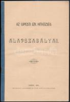 1891 Az Ujpesti Izraelita Hitközség alapszabályai 14p.