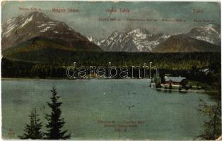1908 Tátra, Vysoké Tatry; Csorbai tó / Csorber See / Jezioro Szczyrbskie / Strbské pleso / lake (szakadás / tear)