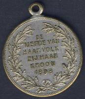 Hollandia 1898. "Wilhelmina" koronázása alkalmából kiadott emlékérem T:2 f