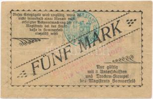 Német Birodalom / Sommerfeld 1918. 5M szárazpecséttel, bélyegzésekkel T:III
German Empire / Sommerf...