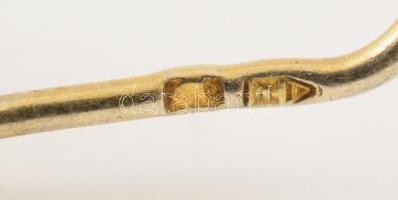 Aranyozott ezüst(Ag) fülbevalópár, jelzett, h: 4,5 cm, nettó: 4,6 g