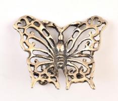Ezüst(Ag) miniatűr pillangó, jelzett, 2,5×2 cm, nettó: 3,4 g
