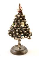 Ezüst(Ag) miniatűr karácsonyfa, jelzett, m: 3,5 cm, nettó: 9,6 g