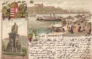 1899 Budapest Deák-szobor Litho