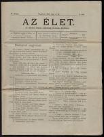 1908 Nagykároly. Az Élet c. újság, Az alkohol ellenes szövetség hivatalos közlönye. III. évf 5 . száma