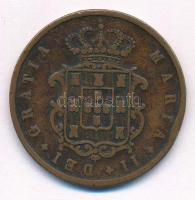 Portugália 1852. 10R Cu II. Mária T:2- Portugal 1852. 10 Reis Cu Maria II C:VF Krause KM#481
