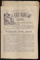 cca 1900 Ritka helyi újságok gyújteménye: Társadalmi Lapok (Újpest), Rákos Vidéke, Független Újság, ...