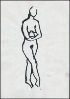 Jelzés nélkül: Akt vázlatok, 3 db. Tus, papír, 30×21 cm