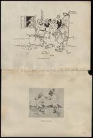 1936 Szabó Károly katonai karikatúrái nyomtatásban, 5 db