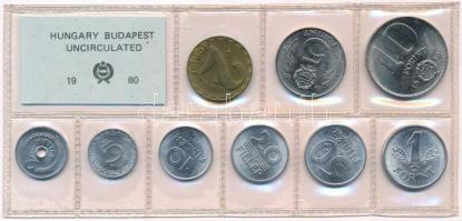 1980. 2f-10Ft (9xklf) érmés forgalmi sor fóliatokban T:1  Adamo FO13