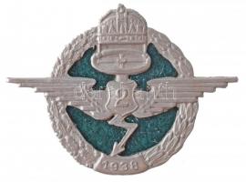 1938. A m. kir. 2. honvéd gépkocsizó dandár préselt fémlemez jelvénye tű nélkül (32x42mm) T:2 /  Hungary 1938. Royal Hungarian 2nd Motorised Brigade metal badge without pin (32x42mm) C:XF
