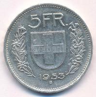 Svájc 1953B 5Fr Ag T:2 Switzerland 1953B 5 Francs Ag C:XF Krause KM#40