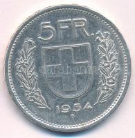 Svájc 1954B 5Fr Ag T:2 kis ph. Switzerland 1954B 5 Francs Ag C:XF small edge error Krause KM#40