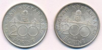 1993. 200Ft Ag "MNB" (2x) T:1- kis ph. Adamo F13