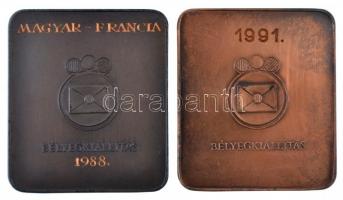 ~1970-1980. "Magyar Bélyeggyűjtők Országos Szövetsége Budapest" Br plakett eredeti, kék to...