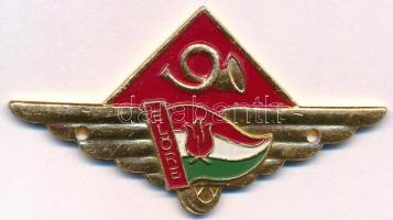 ~1970-1980. Úttörő vasutas festett fém felvarró jelvény (57x31mm) T:2