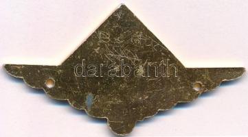 ~1970-1980. "Úttörő vasutas" festett fém felvarró jelvény (57x31mm) T:2