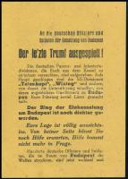 1945 Budapesti német megszálló katonákhoz intézett német nyelvű röplap