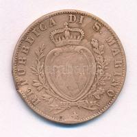 San Marino 1894R 5c Cu T:2- ph.
San Marino 1894R 5 Centesimi Cu C:VF edge error