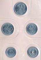 1978. 2f-10Ft (9xklf) forgalmi sor sötétbarna műbőrtokban T:1