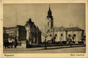 Nagyvárad, Oradea; Szent László tér, templom / square, church