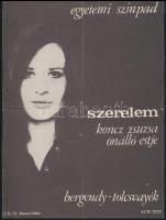 cca 1980 Szerelem - Koncz Zsuzsa önálló estje kisplakát, hajtott, 23×17,5 cm