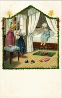 Children Christmas greeting art postcard. M. M. Nr. 1227. litho
