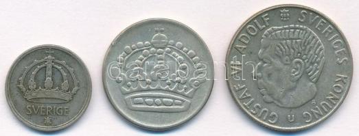 Svédország 1943G 25ö Ag + 1954TS 50ö Ag + 1967U 1K Ag T:2,2-
Sweden 1943G 25 Ore Ag + 1954TS 50 Ore...