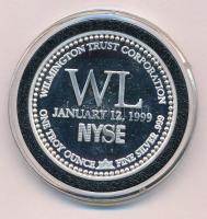 Amerikai Egyesült Államok 1999. Wilmington Trust Corporation jelzett Ag emlékérem (31,33g/0.999/40mm) T:PP USA 1999. Wilmington Trust Corporation hallmarked Ag commemorative medal (31,33g/0.999/40mm) C:PP