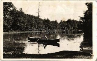 1942 Rozsnyó, Roznava; Rimamurány-Salgótarjáni Vasmű Rt. üdülőtelepe, tavi részlet. Palcsó Jenő felvétele 11607. / holiday resort, lake