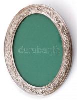 Ezüst(Ag) ovális képkeret, jelzett, 7×5,5 cm