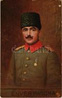 Enver Pasha, Ottoman military officer and a leader of the 1908 Young Turk Revolution and became the main leader of the Ottoman Empire in both the Balkan Wars and in World War I (pinhole)