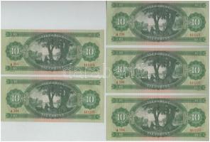 1962. 10Ft (5x) sorszámkövetők T:II