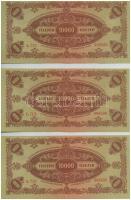 1945. 10.000P (3x) sorszámkövetők + 1945. 10.000P (5x) sorszámkövetők T:I-,II