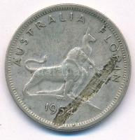 Ausztrália 1954. 1Fl Ag "II. Erzsébet" technológiai hibás veret T:2- 
Australia 1954. 1 F...