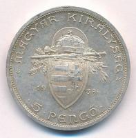1938. 5P Ag "Szent István" T:2 ph.
Adamo P8.1